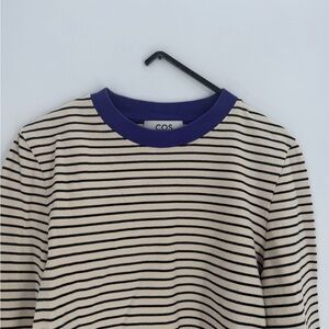 Cos Slim Fit Heavyweight Long Sleeve Striped T-shirt